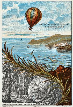 Überquerung des Ärmelkanals von Dover durch Blanchard und Jefferies, 1785 (Aus der Serie "Der Traum 