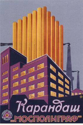 Werbeplakat für Bleistifte "Mospolygraph" 1928