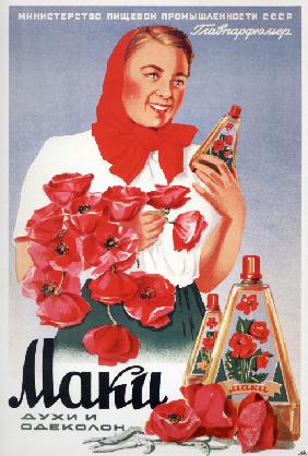 Werbeplakat für Parfüm Der Mohn 1950