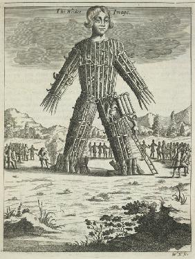 Wicker man (aus Britannia Antiqua Illustrata von Aylett Sammes) 1676