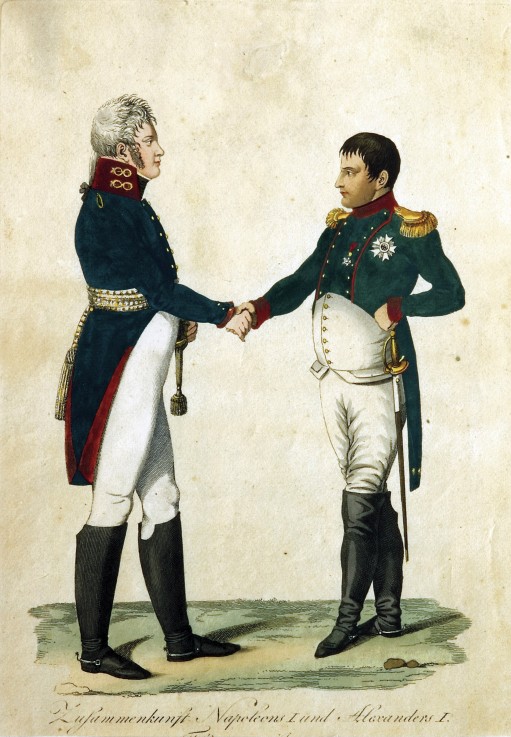 Zusammenkunft Napoleons und Alexander I. von Unbekannter Künstler