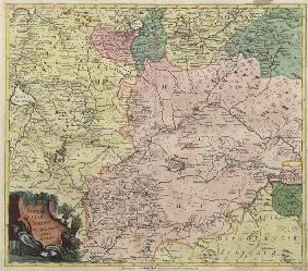 Karte von Moskauer Gouvernement und nächstgelegenen Provinzen 1745