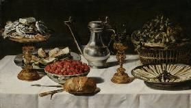Stillleben (gedeckter Tisch mit Kanne und Pokal) Um 1630