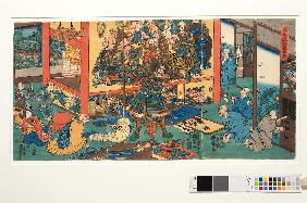 Die Schlacht von Hyogo (Aus der Serie Die Annalen vom Großen Frieden) Um 1850