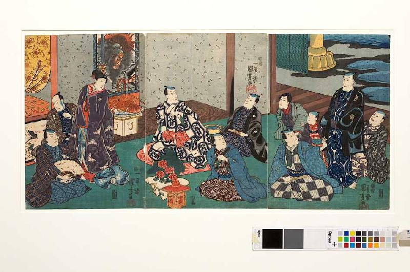 Gäste bei Danjuro VIII von Utagawa Kuniyoshi