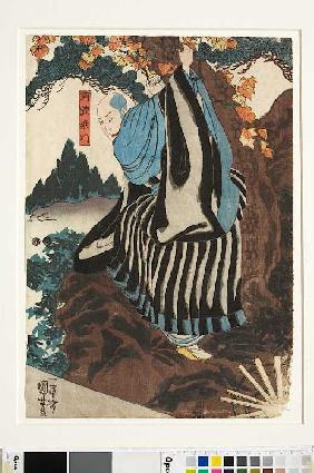 Karukaya zeigt sich seinem Sohn nicht (Aus dem Kabuki-Schauspiel Meister Karukaya und sein Andenken  Um 1847