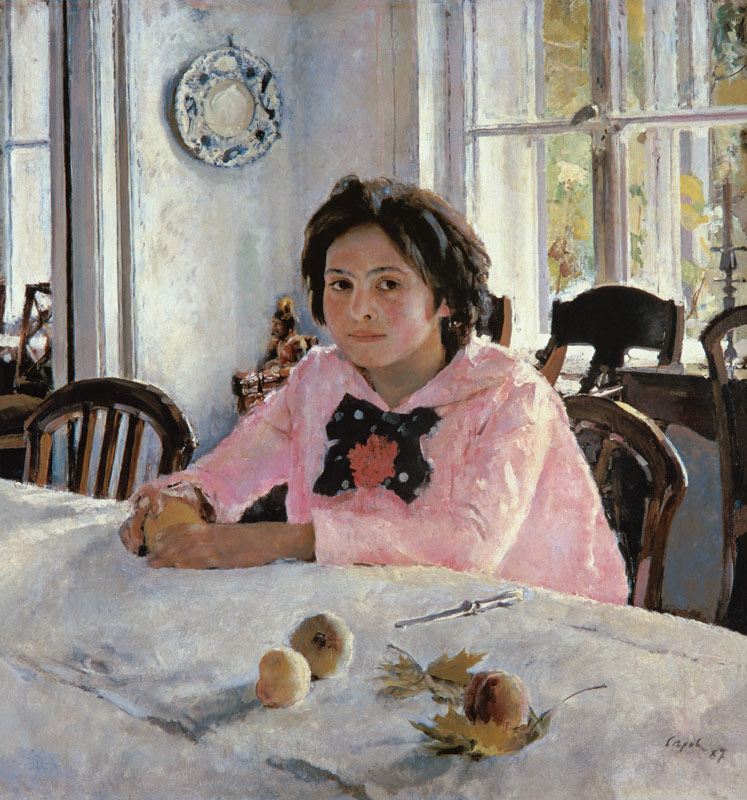 Mädchen mit Pfirsichen von Valentin Alexandrowitsch Serow