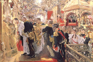 Die Krönung des Zaren Nikolaus II. von Valentin Alexandrowitsch Serow