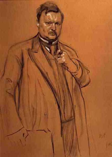 Portrait of the Composer Alekandr Konstantinovich Glazunov (1865-1936) von Valentin Alexandrowitsch Serow