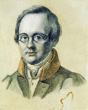 Portrait of Anton A. Delvig, 1830 (lithograph and w/c on paper)