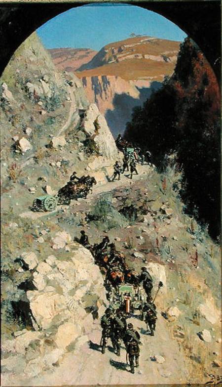 Artillery in the Caucasian mountains von Vasilij Dimitrijewitsch Polenov