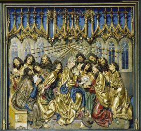 Der Krakauer Marienaltar: Die Ausgießung des Heiligen Geistes (rechtes unteres Flügelrelief) 1477-89