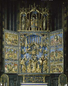 Der Krakauer Marienaltar: Die Feiertagsseite (Gesamtansicht mit geöffneten Seitenflügeln) 1477-89