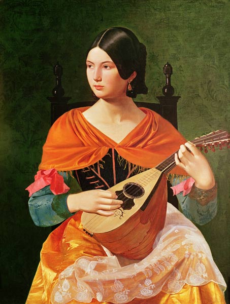 Young Woman with a Mandolin, 1845-47 von Vekoslav Karas