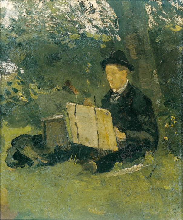 painting under a tree von Jan Verkade
