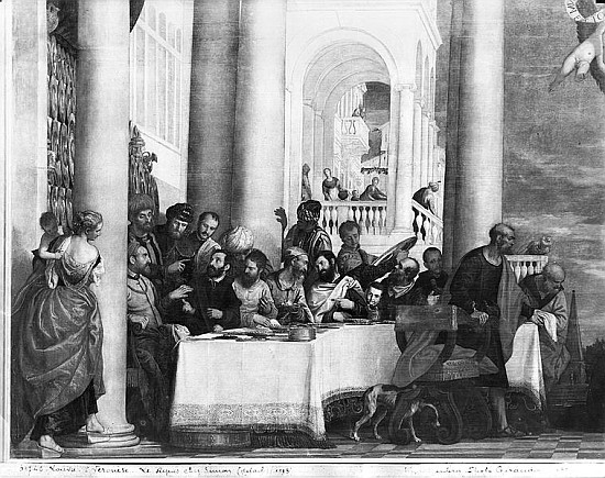 The Meal at the House of Simon the Pharisee, detail of the left hand side von Veronese, Paolo (eigentl. Paolo Caliari)