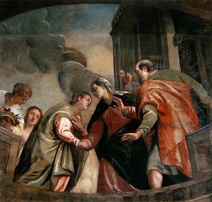 The Visitation (oil on canvas) von Veronese, Paolo (eigentl. Paolo Caliari)