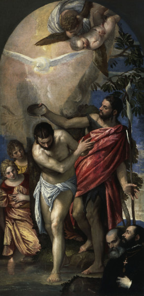 Baptism of Christ / Veronese / c.1561 von Veronese, Paolo (eigentl. Paolo Caliari)