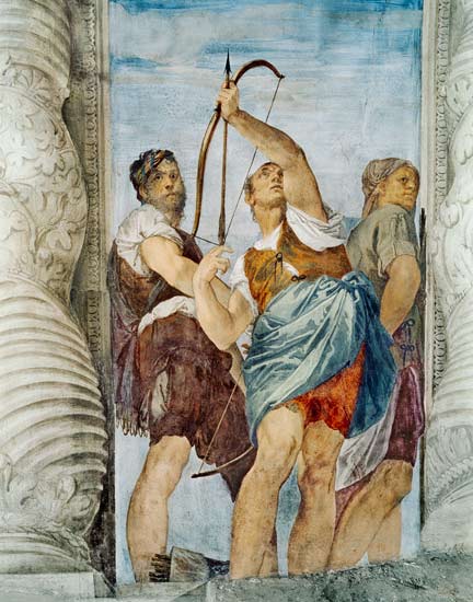 Three Archers, detail from the Martyrdom of St. Sebastian von Veronese, Paolo (eigentl. Paolo Caliari)