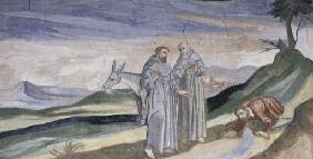 Der Heilige Franziskus laesst am Berg La Verna eine Quelle entspringen 1650