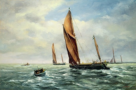 Sailing Barges racing on the Medway von Vic  Trevett