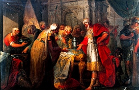 König Ezechias prahlt mit seinen Schätzen von Vicente López y Portaña