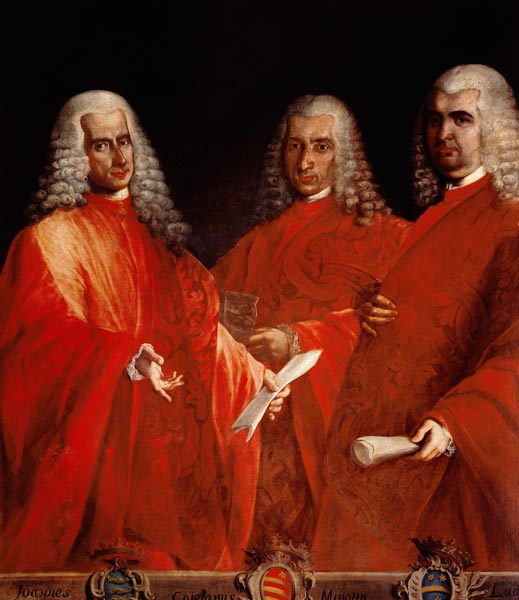Portrait of Three Lawyers, Giovanni Dolfin, Gaetano Minotto and Lodovico Angarano von Vicenzo Guarana