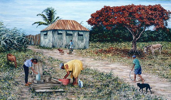 Wash Day (oil on canvas)  von Victor  Collector