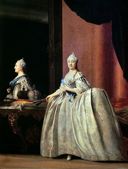 Empress Catherine II before the mirror von Vigilius Erichsen