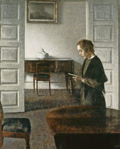 Interior with a Lady Reading von Vilhelm Hammershoi