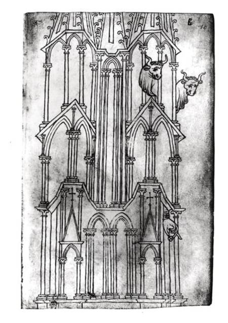 Elevation of the tower of Laon Cathedral von Villard  de Honnecourt