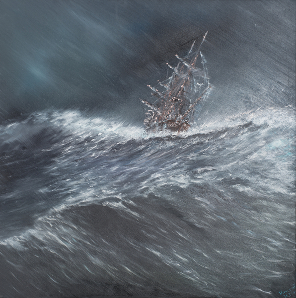 Beagle in a storm off Cape Horn (2) Dec.24th1832 von Vincent Alexander Booth