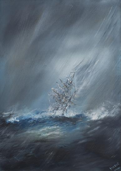 HMS Beagle in Storm off Cape Horn 24th December1832 2012