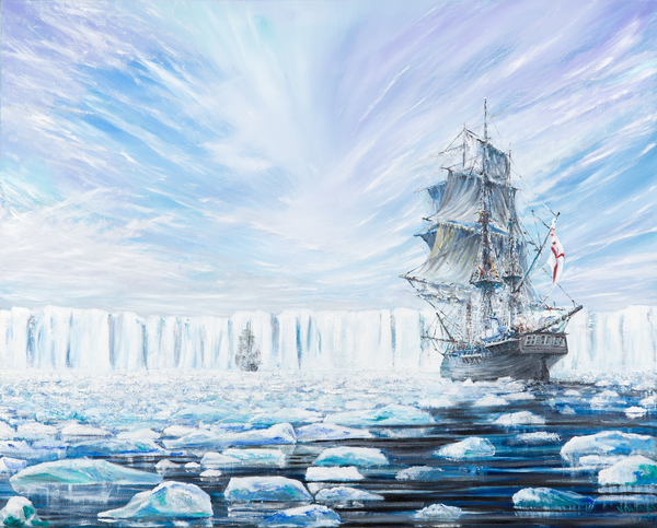 James Clark Ross discovers Antarctic Ice Shelf Jan 1841, (2) von Vincent Alexander Booth