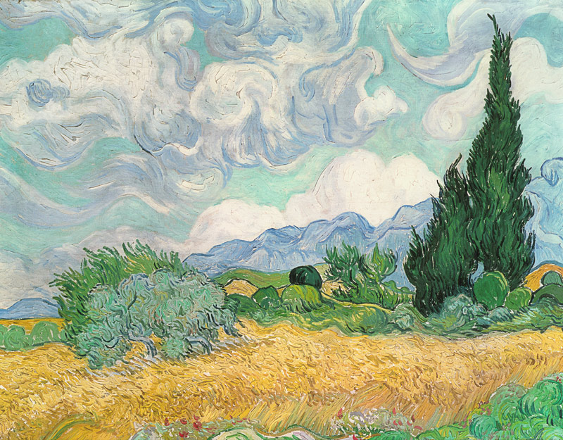 Weizenfeld mit Zypressen von Vincent van Gogh