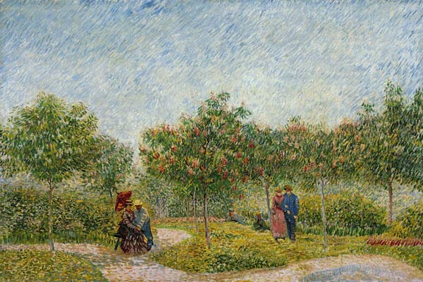 Garten in Montmartre mit Liebespaar von Vincent van Gogh