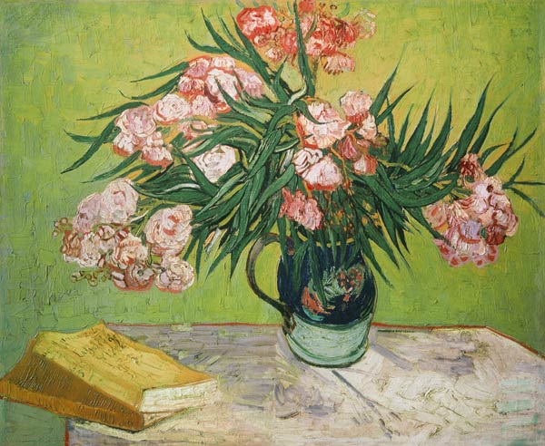 Stilleben mit Oleander und Büchern von Vincent van Gogh