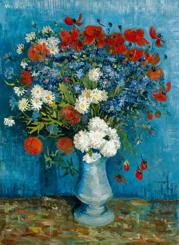 Stillleben: Vase mit Kornblumen und Mohnblumen von Vincent van Gogh
