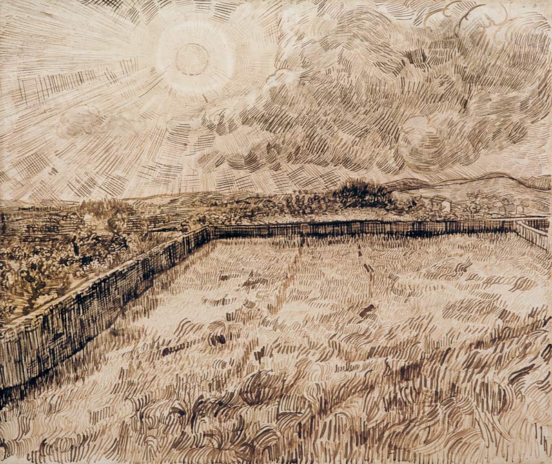 Sun above Field  von Vincent van Gogh