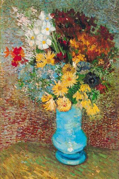 Blumen in blauer Vase von Vincent van Gogh