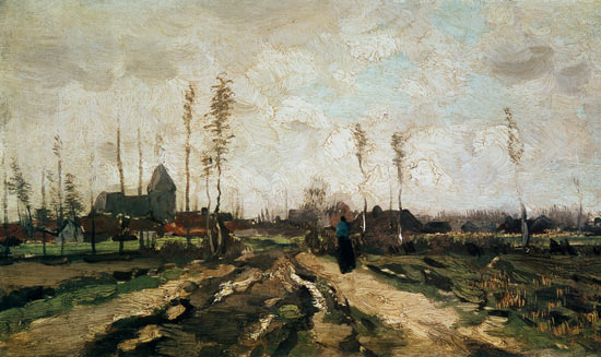Landschaft mit Kirche und Häusern, Nuenen von Vincent van Gogh
