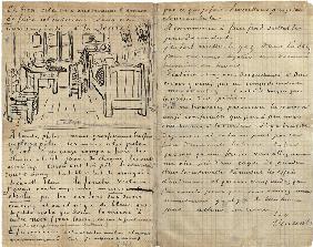 Das Schlafzimmer, Brief an Paul Gauguin von Arles, Mittwoch, 17. Oktober 1888 1888