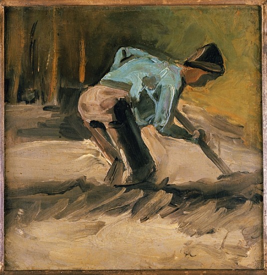 Man at Work, c.1883 (oil on paper laid down on panel) von Vincent van Gogh