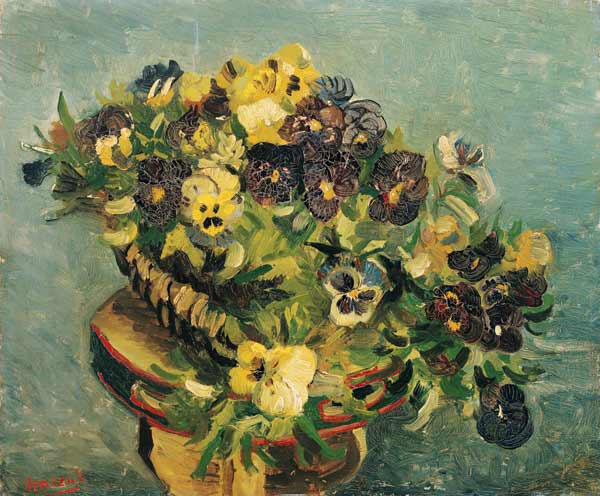 Tamburin mit Stiefmütterchen von Vincent van Gogh