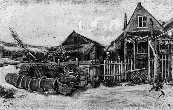 The fish drying barn at Scheveningen, c.1882 von Vincent van Gogh