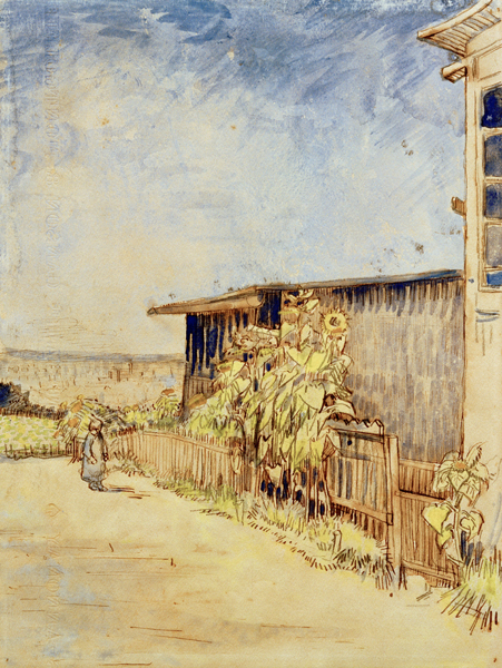 V.v.Gogh, Shed with Sunflowers / Waterc. von Vincent van Gogh