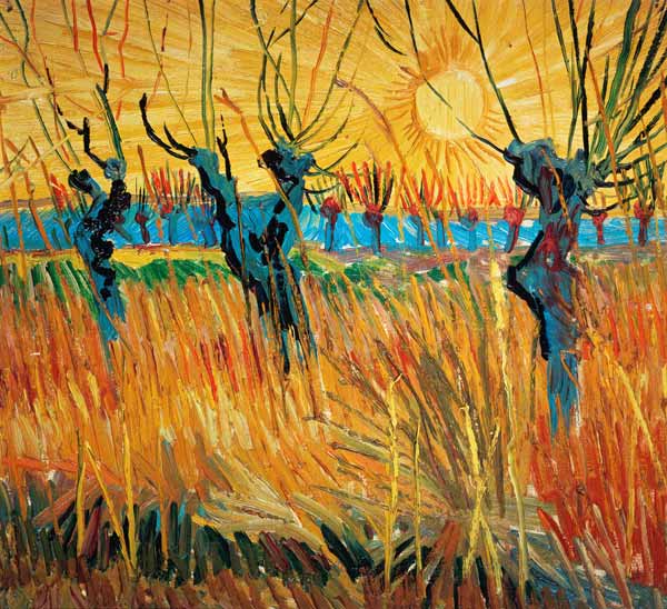 Weiden bei Sonnenuntergang von Vincent van Gogh