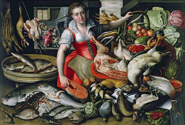 Martha preparing the meal for Jesus or Jesus at the House of Martha and Mary