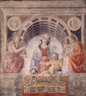 Madonna und Kind mit Heiligen Johannes dem Evangelist und Johannes dem Täufer 1485