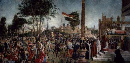 The Martyrdom of the Pilgrims and the Funeral of St. Ursula, from the St. Ursula Cycle von Vittore Carpaccio